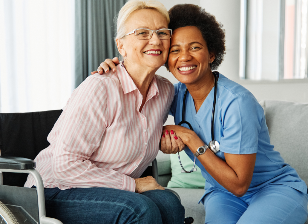 Nurse and a senior together