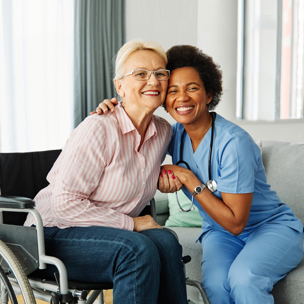 Nurse and a senior together